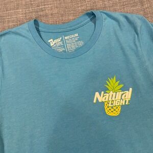 Brew City Natural Light Naturdays Flamingo T-Shirt Mens Medium Blue Pineapple